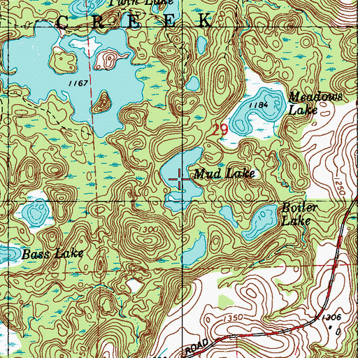 Topographic Map of Mud Lake, WI