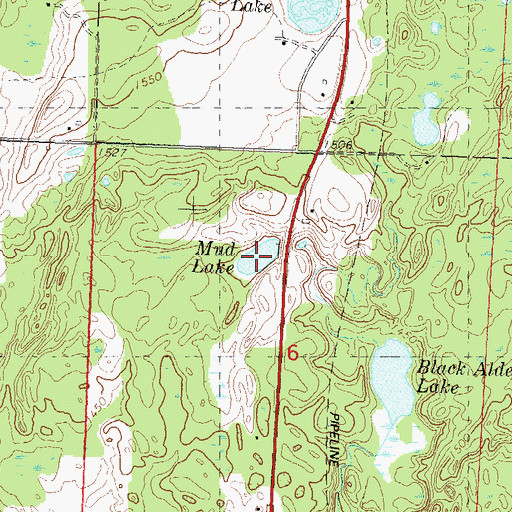 Topographic Map of Mud Lake, WI