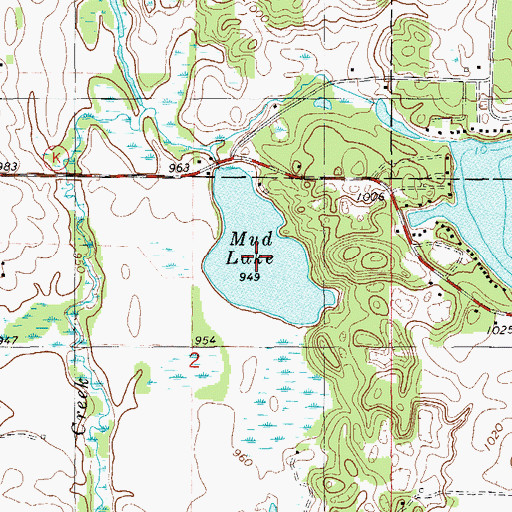 Topographic Map of Mud Lake, WI