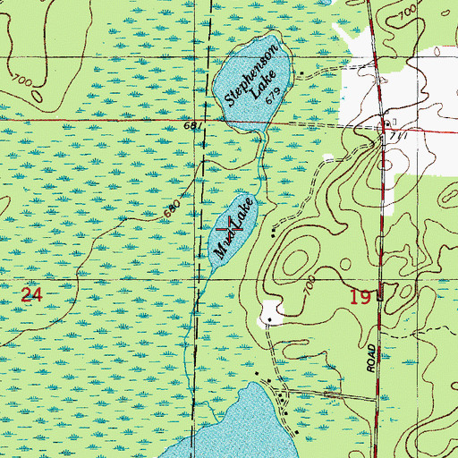 Topographic Map of Mud Lake, WI