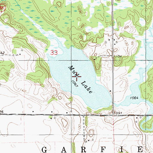 Topographic Map of Mud Lake, WI