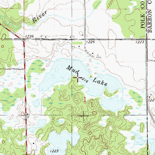 Topographic Map of Mud Lake, WI