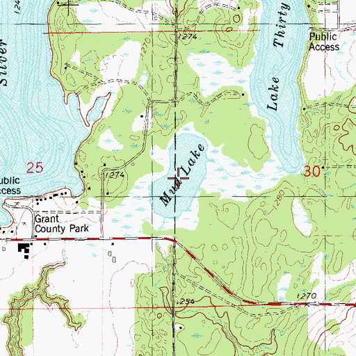 Topographic Map of Mud Lake, WI