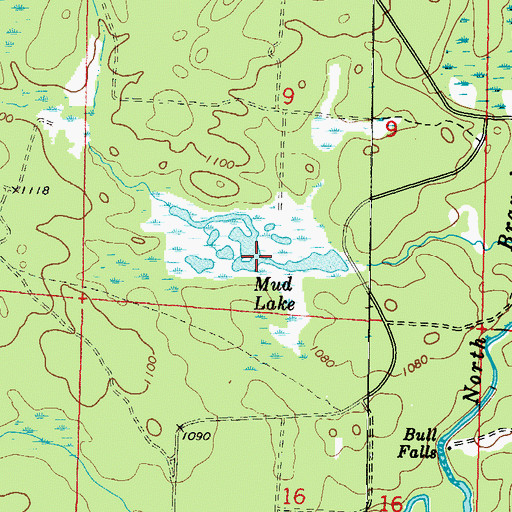 Topographic Map of Mud Lake, WI