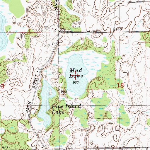 Topographic Map of Mud Lake, WI