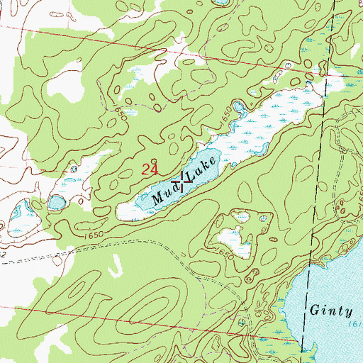 Topographic Map of Mud Lake, WI