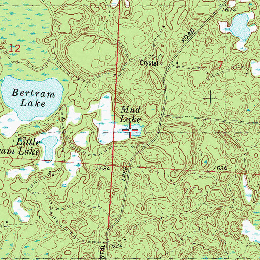 Topographic Map of Mud Lake, WI