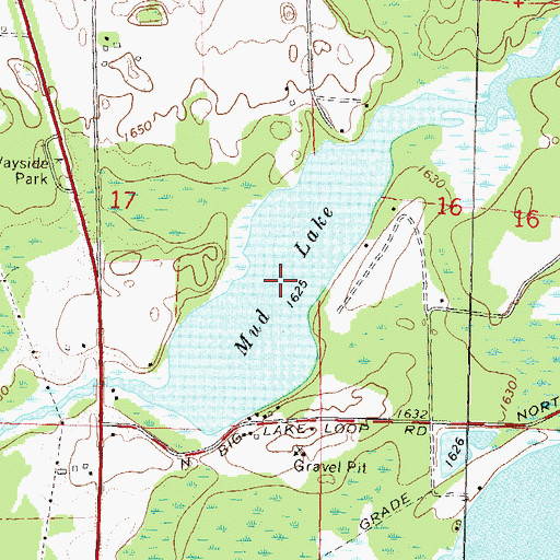 Topographic Map of Mud Lake, WI