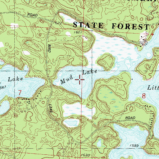 Topographic Map of Mud Lake, WI