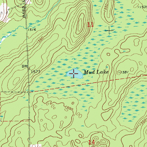 Topographic Map of Mud Lake, WI