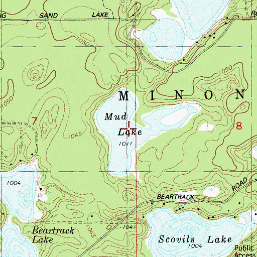 Topographic Map of Mud Lake, WI