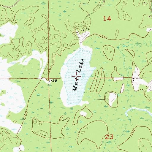 Topographic Map of Mud Lake, WI