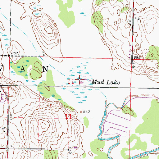 Topographic Map of Mud Lake, WI