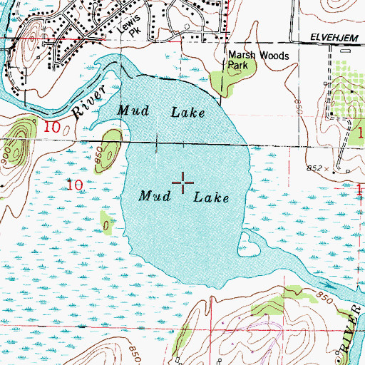 Topographic Map of Mud Lake, WI