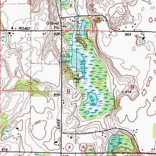 Topographic Map of Mud Lake, WI