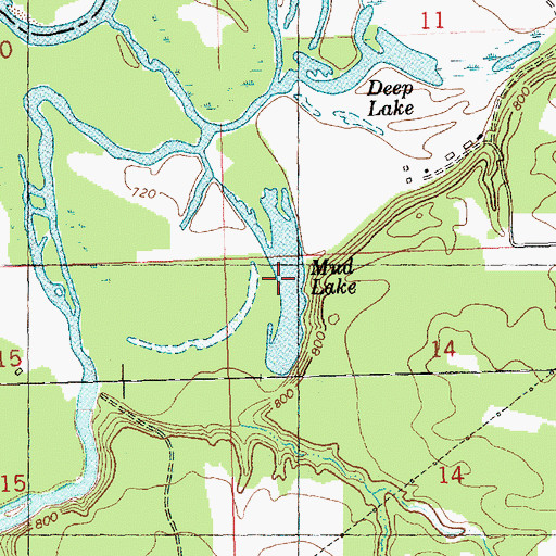 Topographic Map of Mud Lake, WI