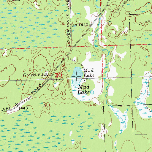 Topographic Map of Mud Lake, WI