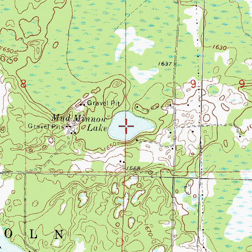 Topographic Map of Mud Minnow Lake, WI