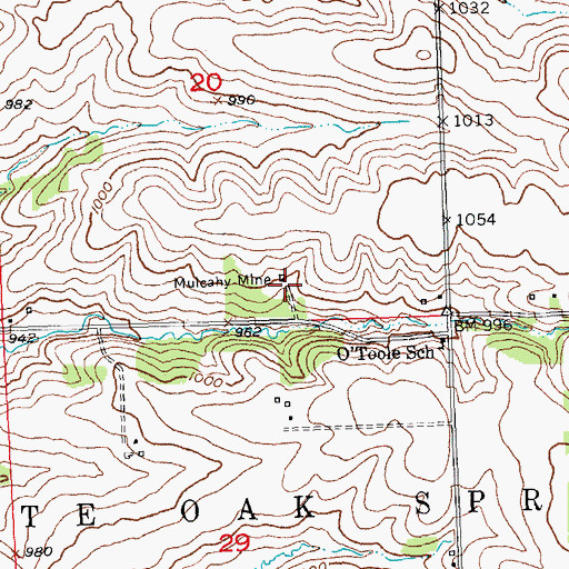 Topographic Map of Mulcahy Mine, WI