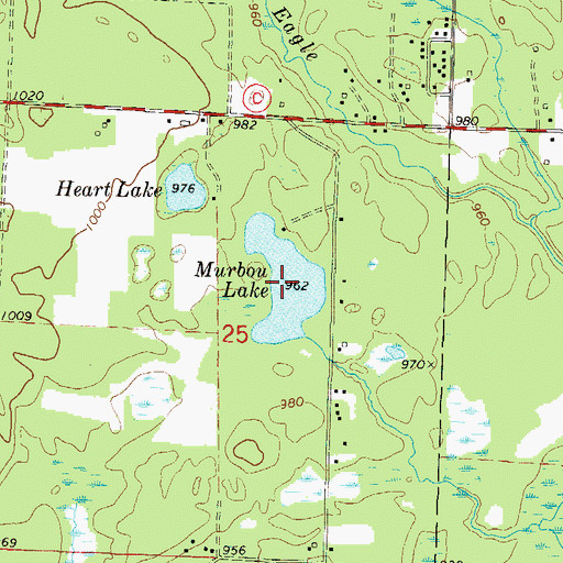 Topographic Map of Murbou Lake, WI