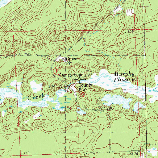 Topographic Map of Murphy Dam, WI