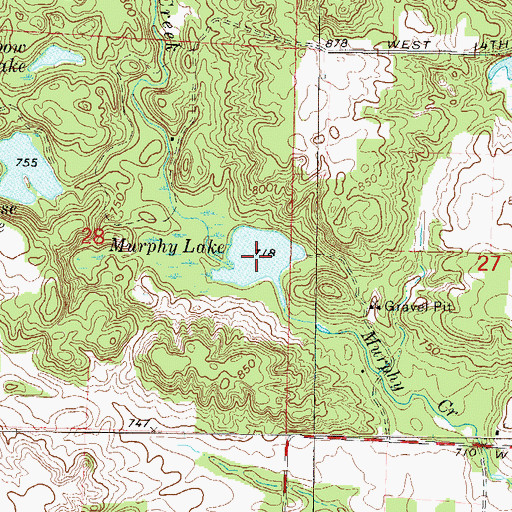 Topographic Map of Murphy Lake, WI