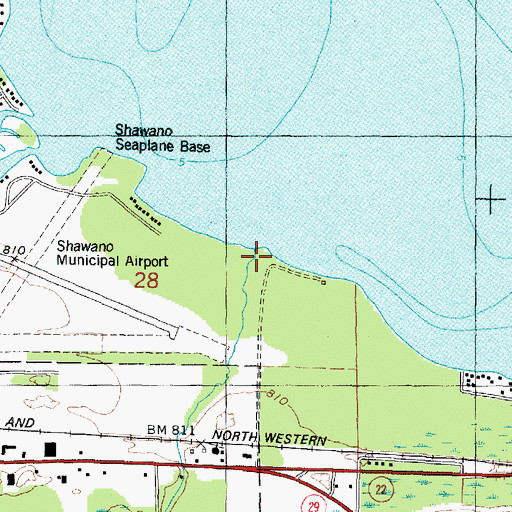 Topographic Map of Murray Creek, WI