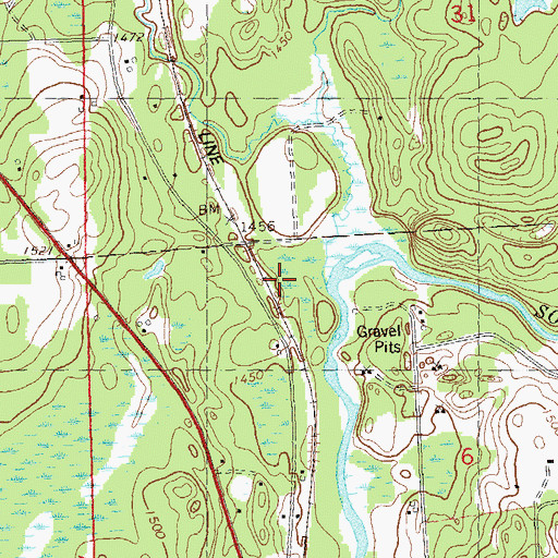 Topographic Map of Murray Creek, WI