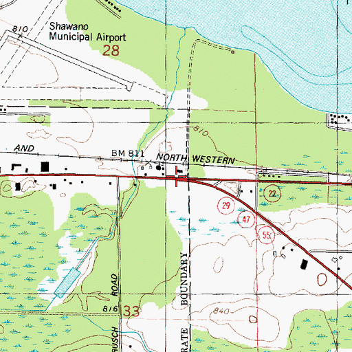 Topographic Map of Murray Creek School, WI