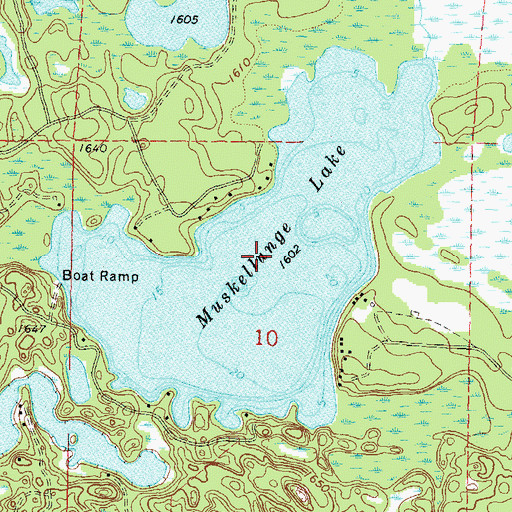 Topographic Map of Muskellunge Lake, WI