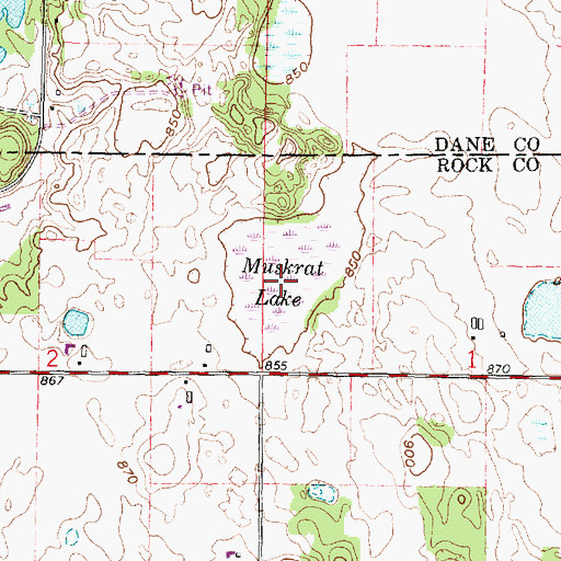 Topographic Map of Muskrat Lake, WI