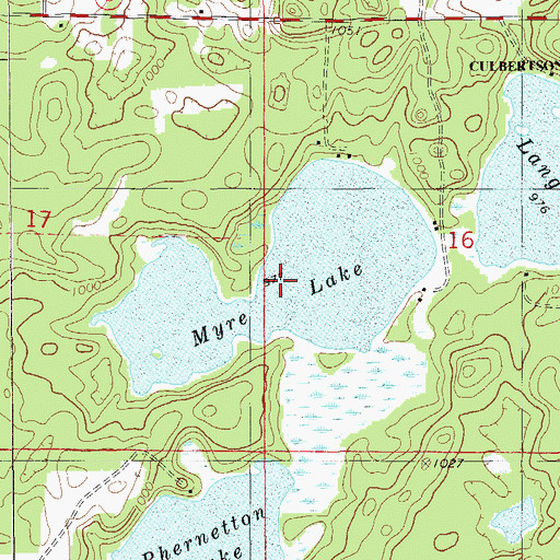 Topographic Map of Myre Lake, WI