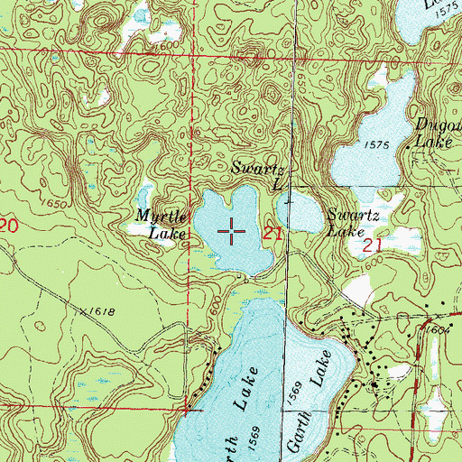Topographic Map of Myrtle Lake, WI