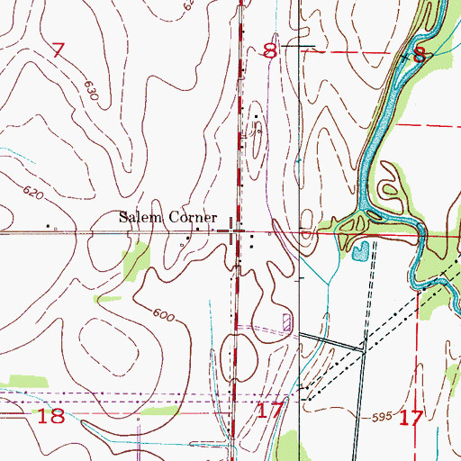 Topographic Map of Salem Corner, AL