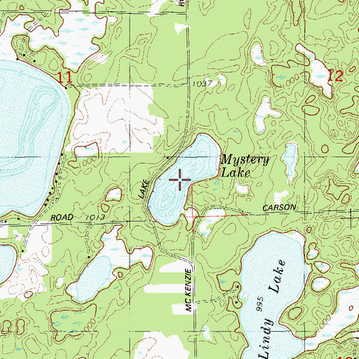 Topographic Map of Mystery Lake, WI
