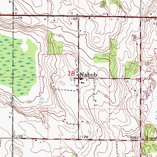 Topographic Map of Nabob, WI