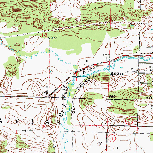 Topographic Map of Nace Creek, WI