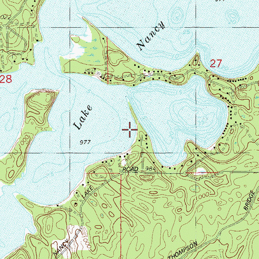 Topographic Map of Lake Nancy, WI
