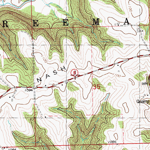 Topographic Map of Nash Ridge, WI