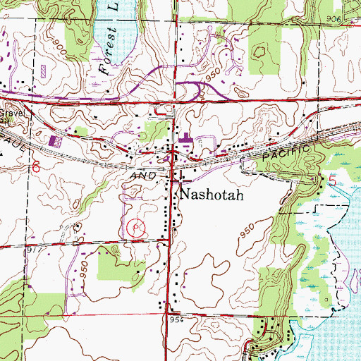 Topographic Map of Nashotah, WI