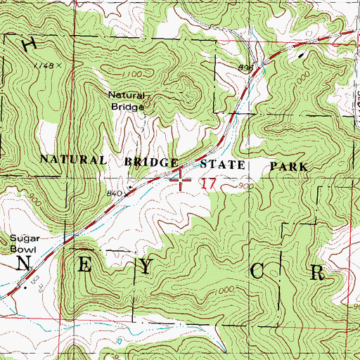 Topographic Map of Natural Bridge State Park, WI