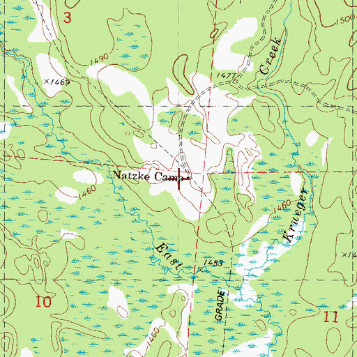 Topographic Map of Natzke Camp, WI