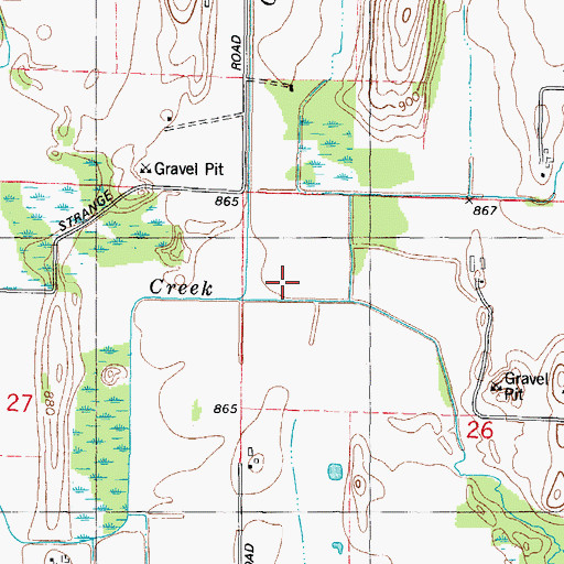 Topographic Map of Neda Creek, WI