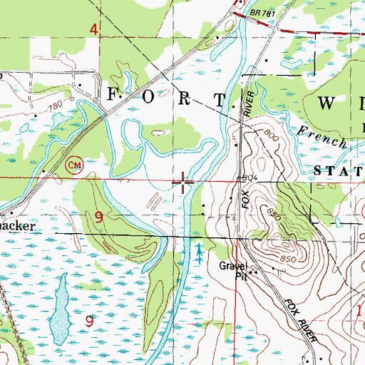 Topographic Map of Neenah Creek, WI