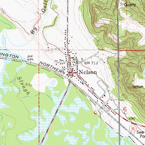 Topographic Map of Nelson, WI
