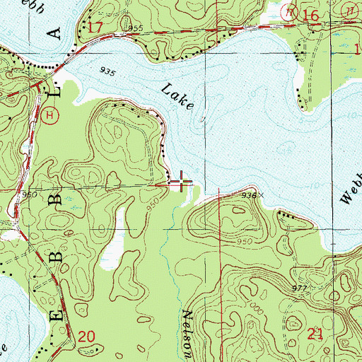 Topographic Map of Nelson Creek, WI