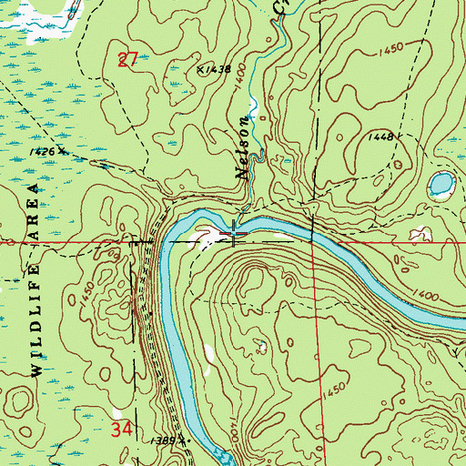 Topographic Map of Nelson Creek, WI