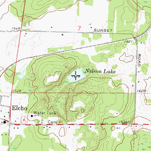 Topographic Map of Nelson Lake, WI
