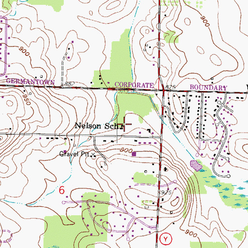 Topographic Map of Nelson School (historical), WI