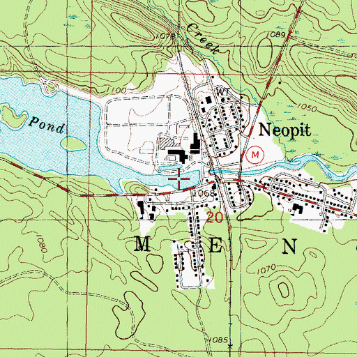 Topographic Map of Neopit, WI